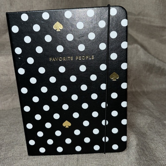 Kate Spade New York Address Book with A-Z Tabs, Black Leatherette Telephone Book - Picture 7 of 12